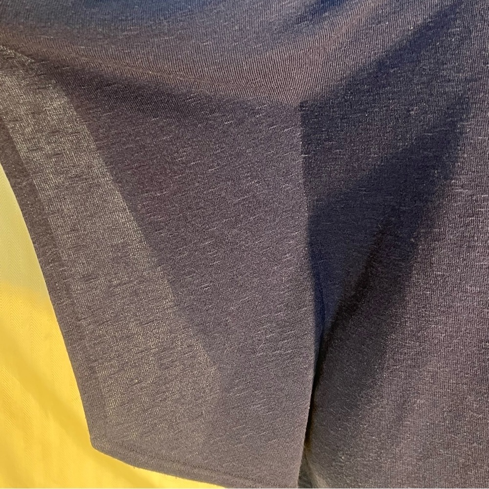 White House Black Market Cold Shoulder Navy Blue Knit Top Batman Sleeves 4👍 - Picture 4 of 7